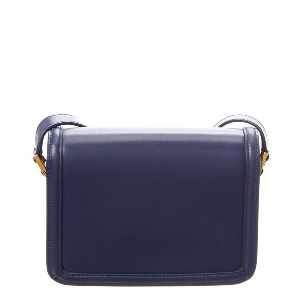 Saint Laurent Solferino Box Small Leather Shoulder Bag, Blue - Picture 2 of 5